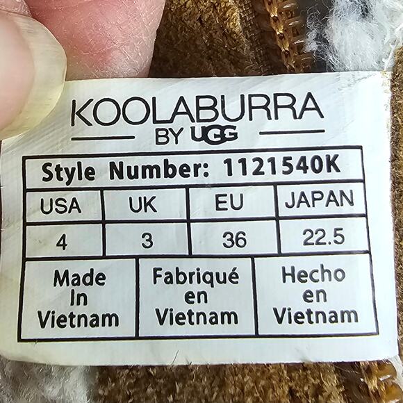 UGG KOOLABUURA Ankle BOOTS BOOTIES 1121540K Suede Fur Brown Zip Up Big Girl 4 - Picture 9 of 10